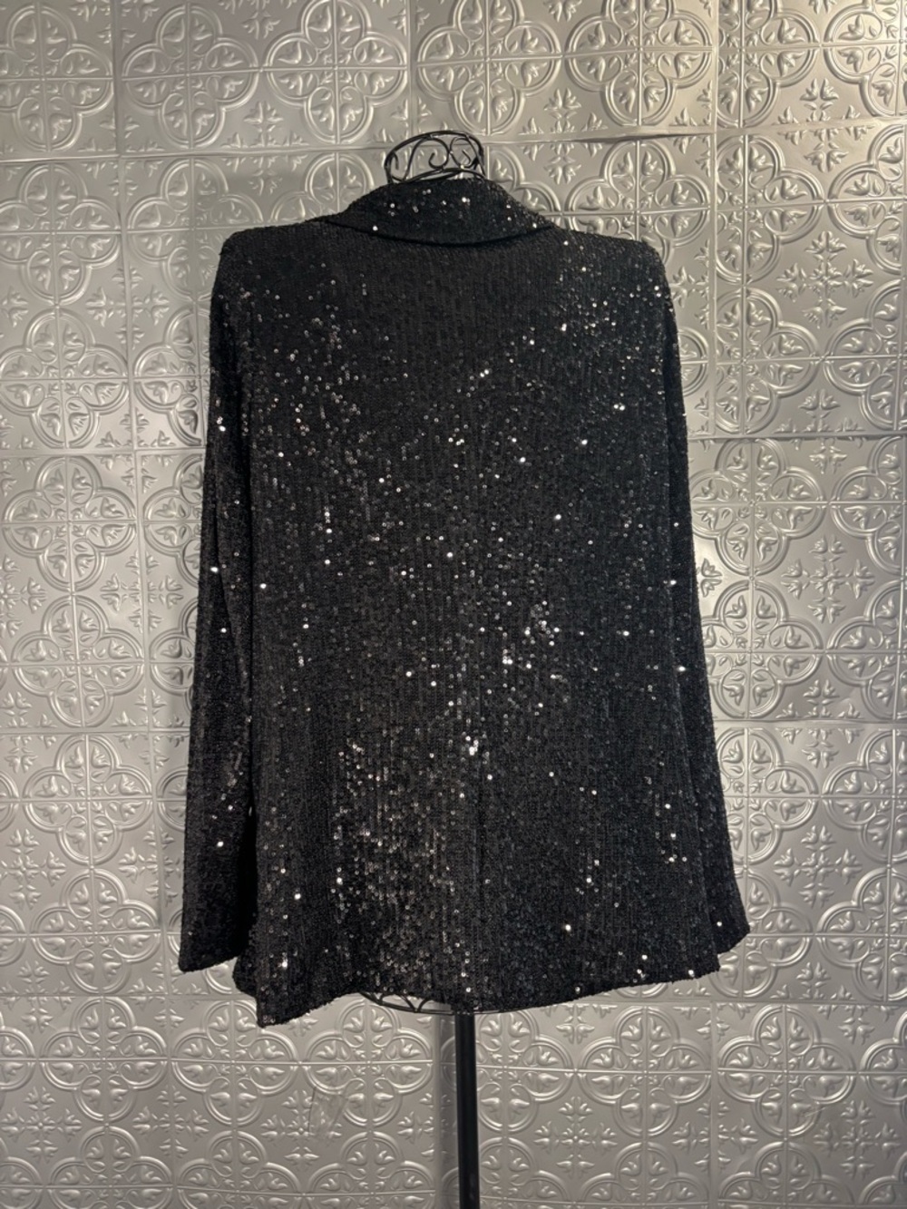 Nine West plus size sequin blazer jacket whimsical mob wife maximalism witchy - Picture 6 of 7